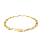 "10k yellow gold mariner link bracelet with 5.5mm width and secure lobster clasp"