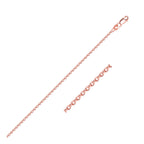 14k rose gold diamond-cut cable link chain, 1.30mm wide.