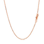 14k rose gold diamond-cut cable link chain, 1.30mm wide.