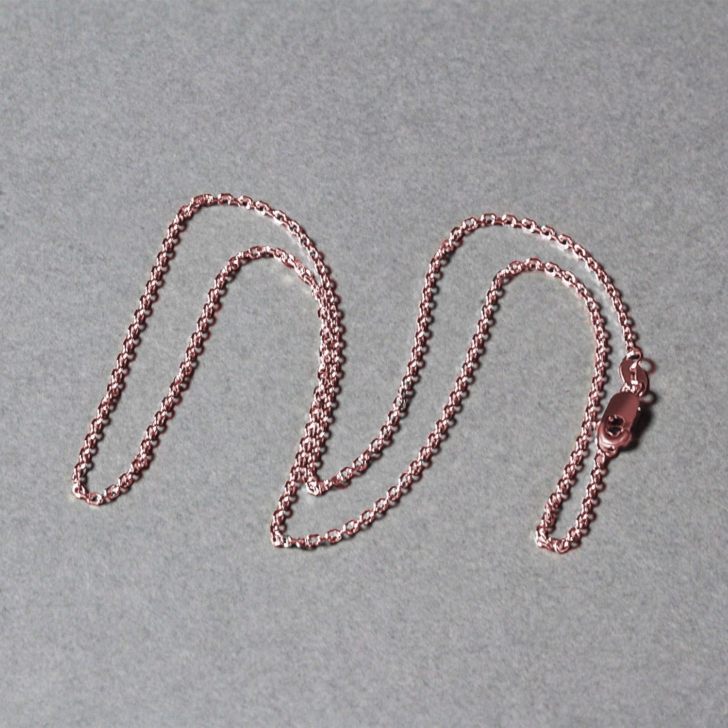 14k rose gold diamond-cut cable link chain, 1.30mm wide.