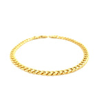 10k yellow gold semi-solid Miami Cuban bracelet, 4.5mm wide, with a lobster clasp.