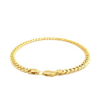 10k yellow gold semi-solid Miami Cuban bracelet, 4.5mm wide, with a lobster clasp.