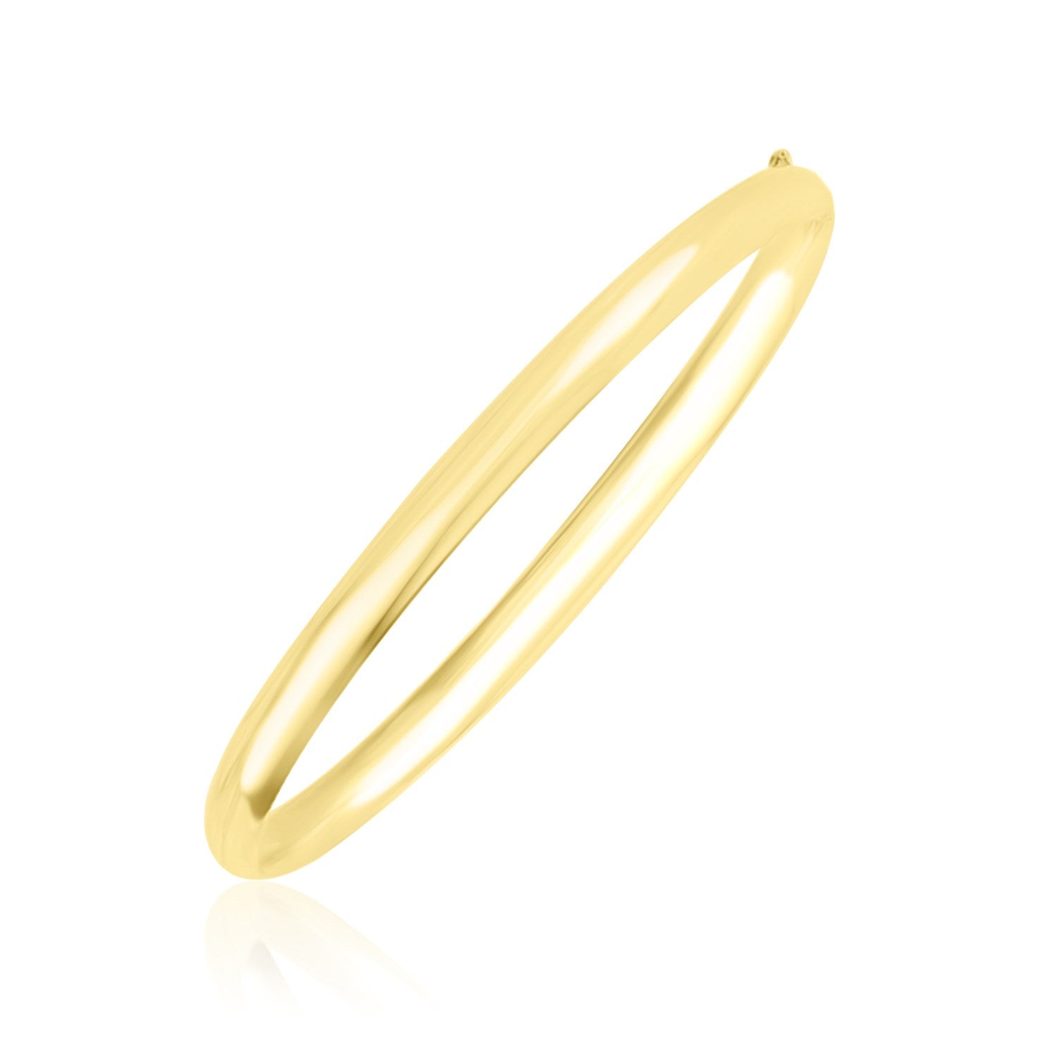"10k Yellow Gold Dome Style Bangle with polished finish, radiating elegance and simplicity"