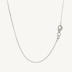 10k white gold diamond cut cable link chain with 0.87mm width, displayed on a neutral background.