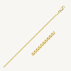 Classic 10K yellow gold box chain with a 1.4mm width, perfect for everyday elegance or layering.