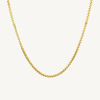 Classic 10K yellow gold box chain with a 1.4mm width, perfect for everyday elegance or layering.