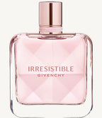 "Givenchy Irresistible 2.7 oz Eau de Toilette Spray – elegant blush pink bottle with a fresh and radiant floral-fruity scent, celebrating joyful femininity."