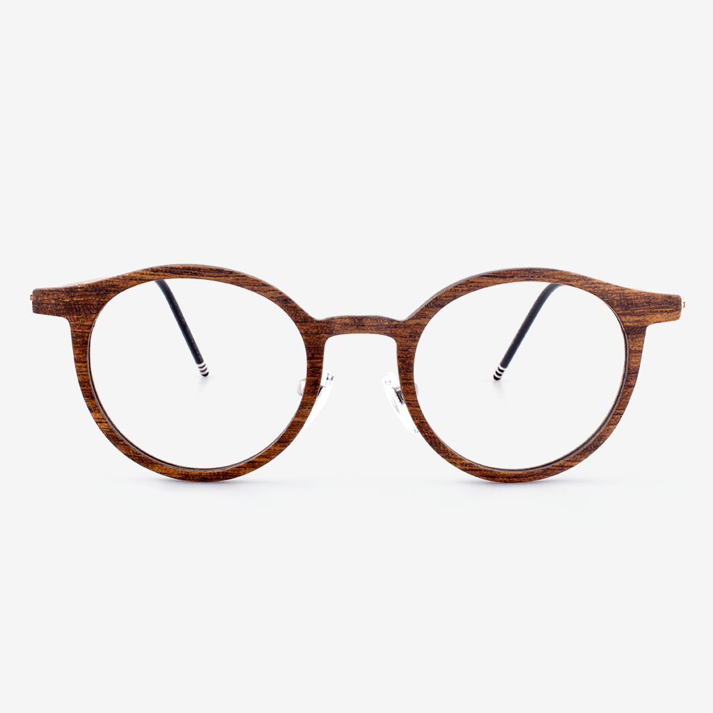 Highland titanium and wood eyeglasses — sleek, durable, and stylish, combining ultra-light titanium frames with natural wood accents for a modern and refined look.