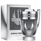 "Paco Rabanne Invictus Platinum 3.4 oz Eau de Parfum Spray – a fresh and intense fougère fragrance for men with notes of grapefruit, mint, lavender, patchouli, and cypress. A bold scent for unstoppable energy and ambition."