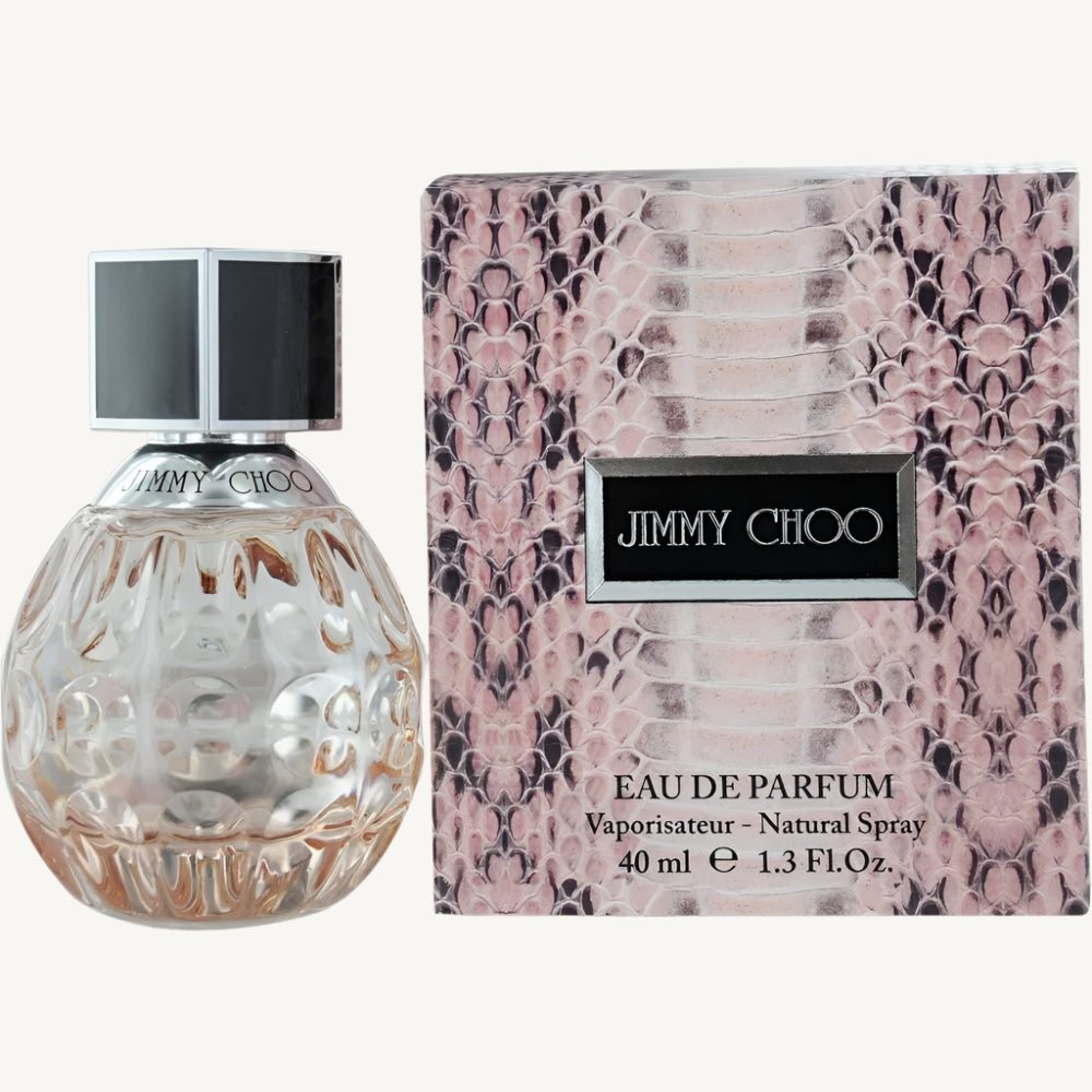 "Jimmy Choo 1.3 oz Eau de Parfum spray for women – elegant and feminine fragrance in a compact designer bottle."