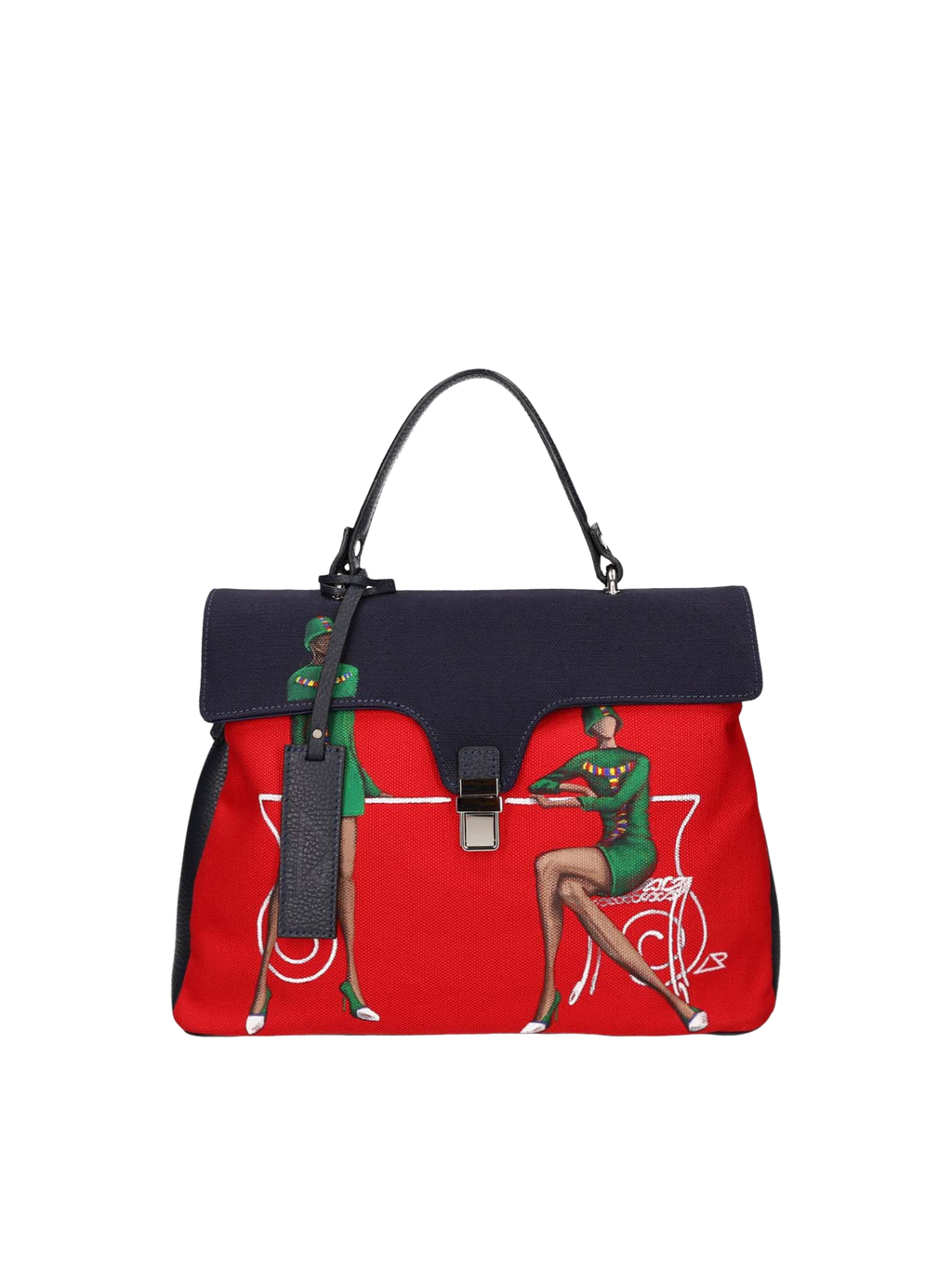  Hand-painted designer handbag featuring artistic Italian-inspired details, blending fine art with elegant, functional fashion.