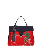  Hand-painted designer handbag featuring artistic Italian-inspired details, blending fine art with elegant, functional fashion.