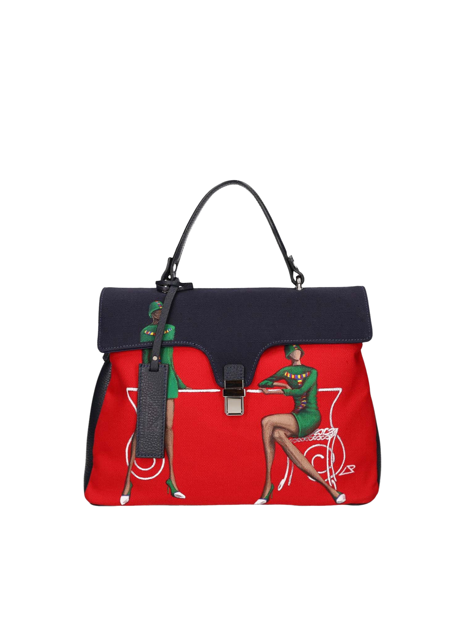  Hand-painted designer handbag featuring artistic Italian-inspired details, blending fine art with elegant, functional fashion.