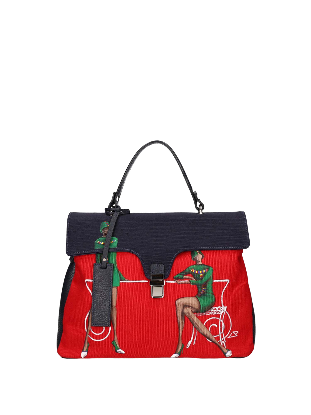  Hand-painted designer handbag featuring artistic Italian-inspired details, blending fine art with elegant, functional fashion.