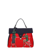  Hand-painted designer handbag featuring artistic Italian-inspired details, blending fine art with elegant, functional fashion.