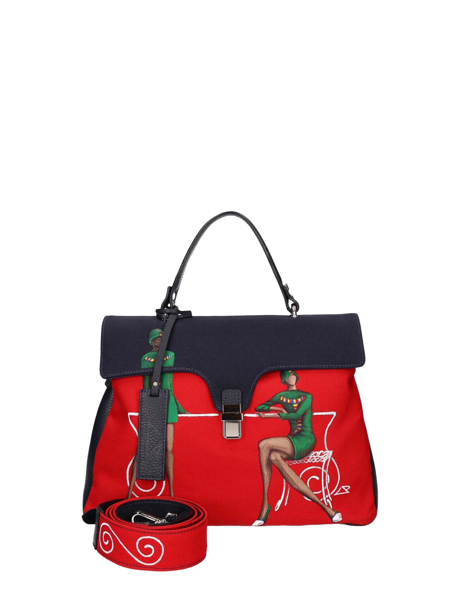  Hand-painted designer handbag featuring artistic Italian-inspired details, blending fine art with elegant, functional fashion.
