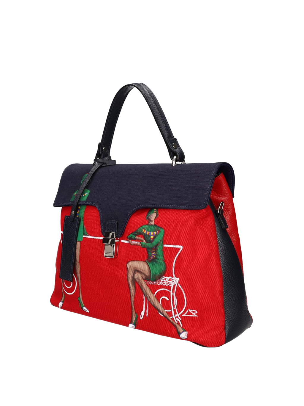  Hand-painted designer handbag featuring artistic Italian-inspired details, blending fine art with elegant, functional fashion.