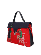  Hand-painted designer handbag featuring artistic Italian-inspired details, blending fine art with elegant, functional fashion.