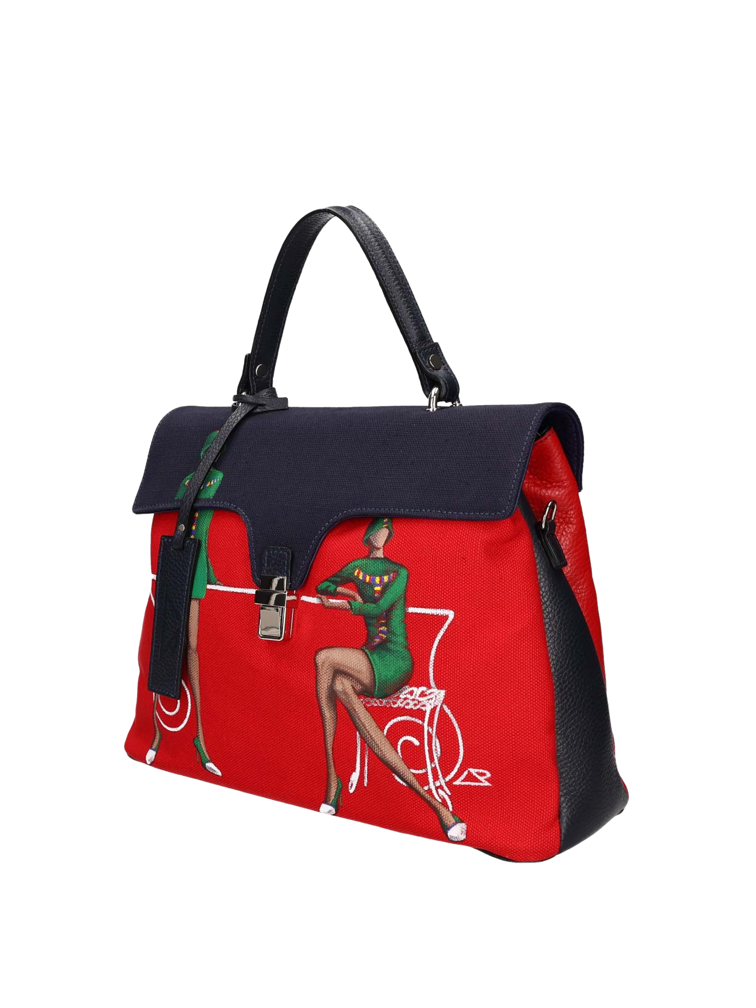  Hand-painted designer handbag featuring artistic Italian-inspired details, blending fine art with elegant, functional fashion.