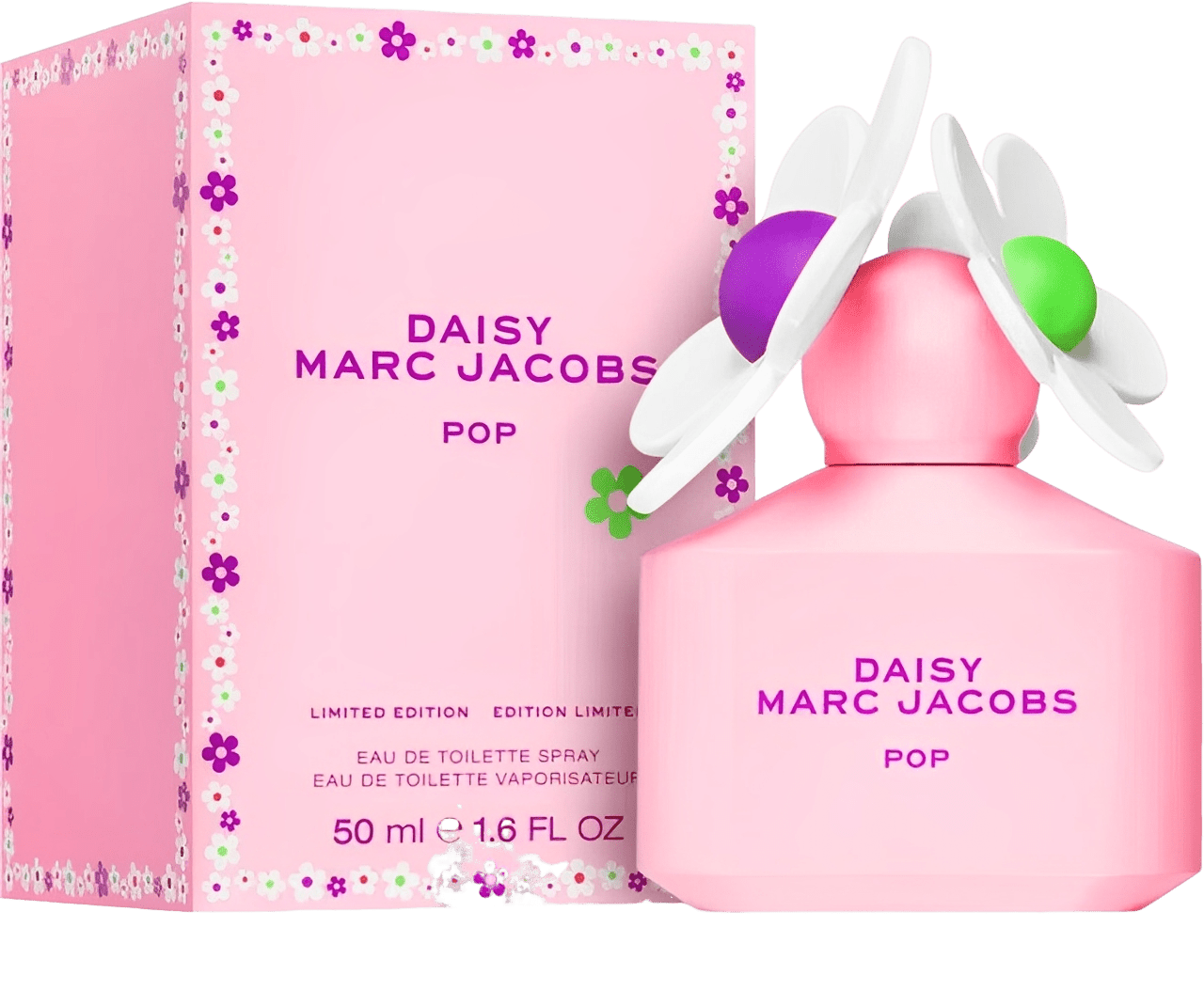 Marc Jacobs Daisy Love Pop limited-edition perfume bottle — a vibrant fruity-gourmand fragrance with playful floral notes, capturing the spirit of youthful femininity.