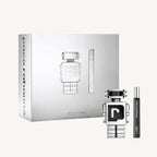 "Paco Rabanne Phantom 2-piece set for men – includes a 3.4 oz Eau de Toilette Spray and a 0.34 oz travel spray. A bold and futuristic fragrance with creamy lavender, lemon, apple, and vanilla for confident, high-tech masculinity."