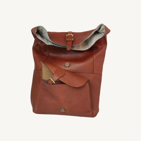 Full Grain Leather Backpack – Brown (Model 4151)