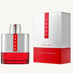 "Prada Luna Rossa Sport 1.7 oz Eau de Toilette Spray for men – a fresh and spicy fragrance with notes of ginger, lavender, juniper berries, and tonka bean, designed for energetic, confident, and modern men."