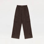 Brown cargo pants on a white background