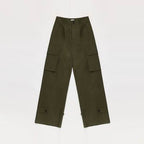 Green cargo pants on a white background