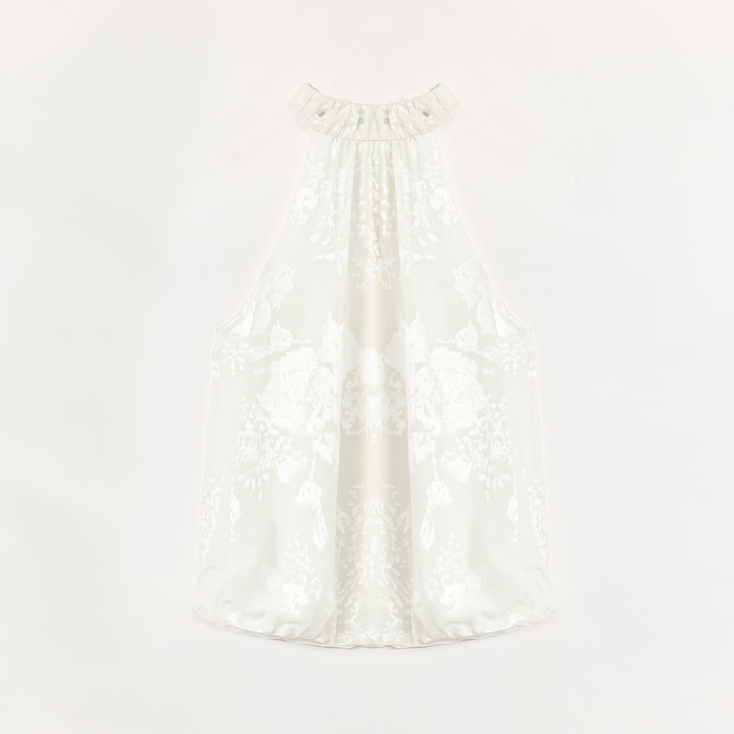 White lace nightgown on a light gray background
