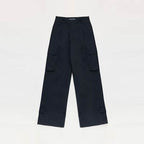Black cargo pants on a white background