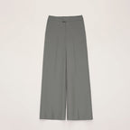 Gray wide-leg pants on a light gray background