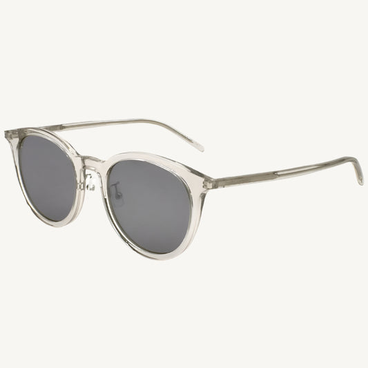 "Saint Laurent unisex beige sunglasses, model SL488K-004, with modern rectangular frame and refined minimalist design"
