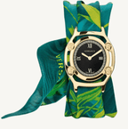 Versace VEVF00820 Medusa Frame ladies watch set featuring a gold-tone watch with Medusa logo, interchangeable bezels, and luxury gift packaging.