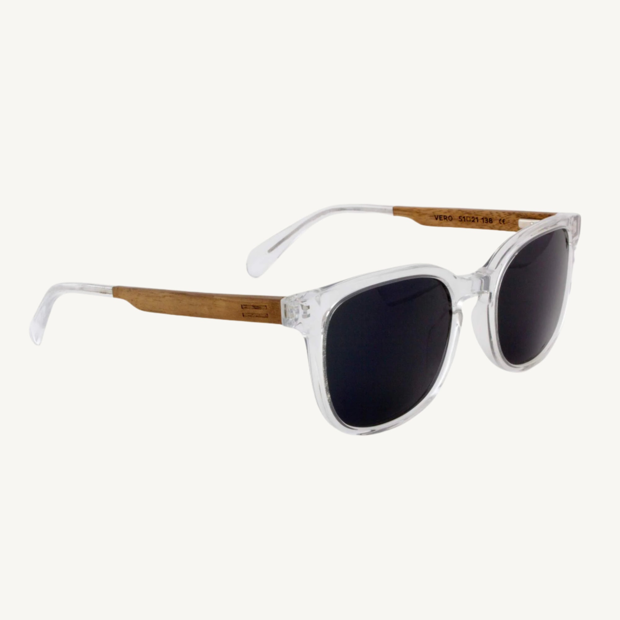 Vero acetate and wood sunglasses — modern, stylish, and durable, featuring a unique combination of sleek acetate frames and natural wood accents. Perfect for a bold and contemporary look.