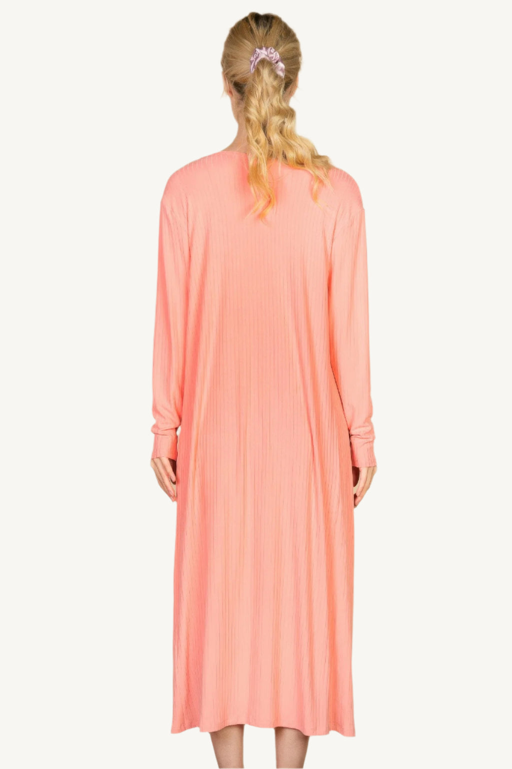 "Ribbed cardigan and cami midi bodycon dress set – soft, stretchy knit fabric for a flattering and comfortable all-day fit."