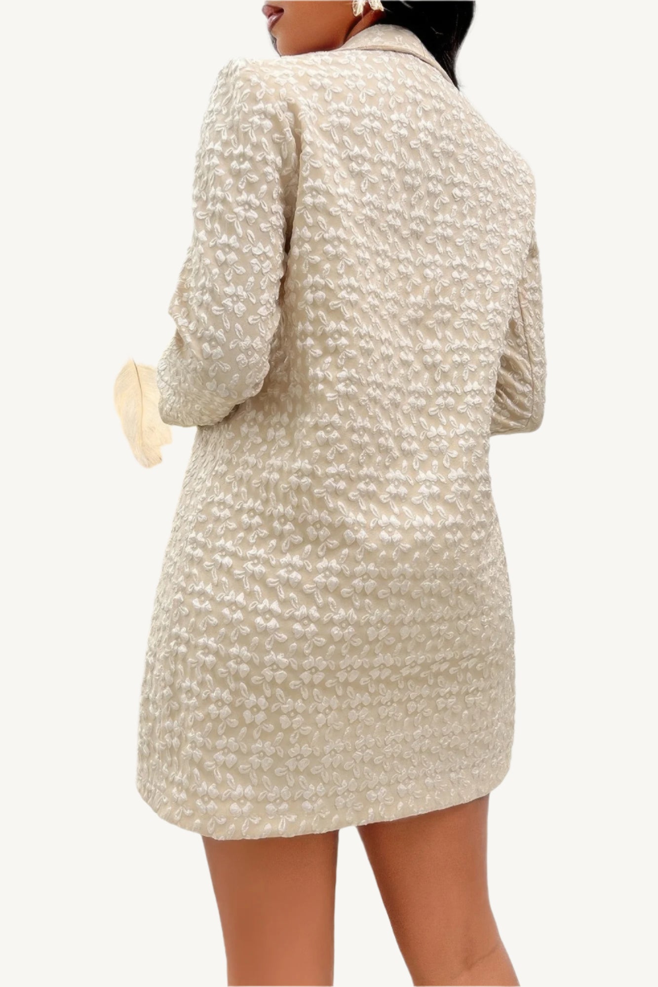 Two-piece set with floral texture cami dress and matching lightweight cardigan, made from 100% polyester – feminine, soft, and effortlessly coordinated.