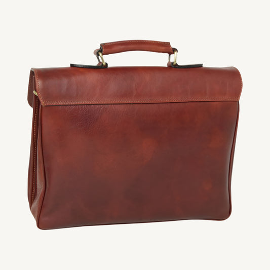 Full Grain Leather Briefcase – Brown