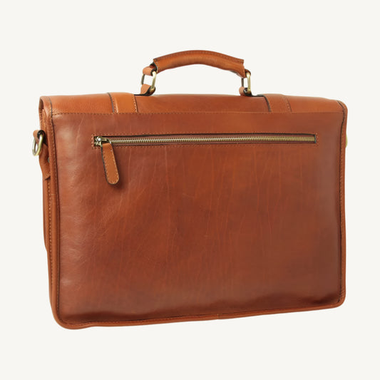 Calfskin Leather Briefcase – Teak