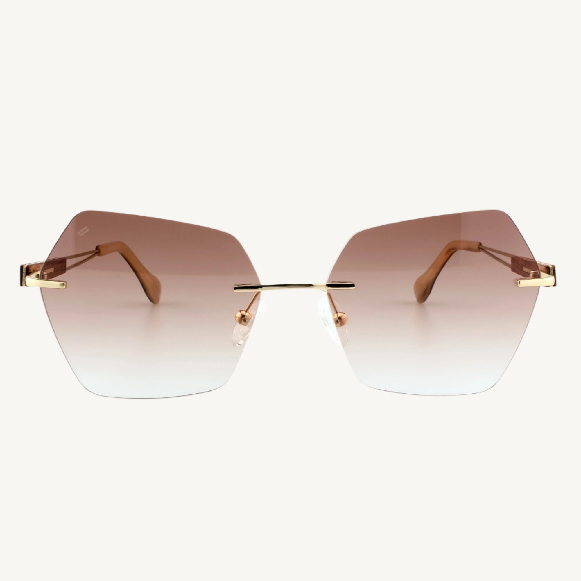 Cocoa metal and wood sunglasses — modern, stylish, and durable, featuring a unique combination of sleek metal frames and natural wood accents. Perfect for a chic and contemporary look.