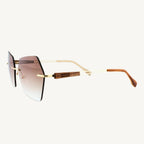 Cocoa metal and wood sunglasses — modern, stylish, and durable, featuring a unique combination of sleek metal frames and natural wood accents. Perfect for a chic and contemporary look.