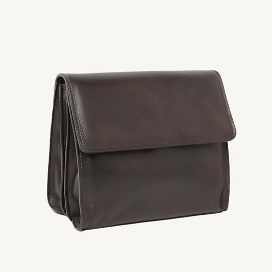 Full Grain Calfskin Shoulder Bag – Dark Brown