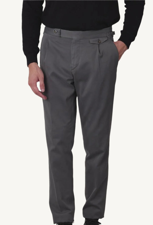 Gray cotton chino trousers — soft, warm, and stylish, ideal for autumn and winter. Perfect for smart-casual and everyday outfits with a touch of comfort.
