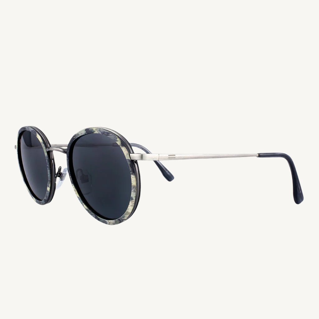 Dora metal and wood sunglasses — stylish, lightweight, and unique, featuring a blend of sleek metal frames and natural wood accents. Ideal for a modern, chic look with a touch of nature.