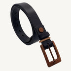 Women's leather wood belt "Banff Empathy 306" — crafted from premium leather with a natural wood accent, offering a unique blend of sophistication and natural elegance.