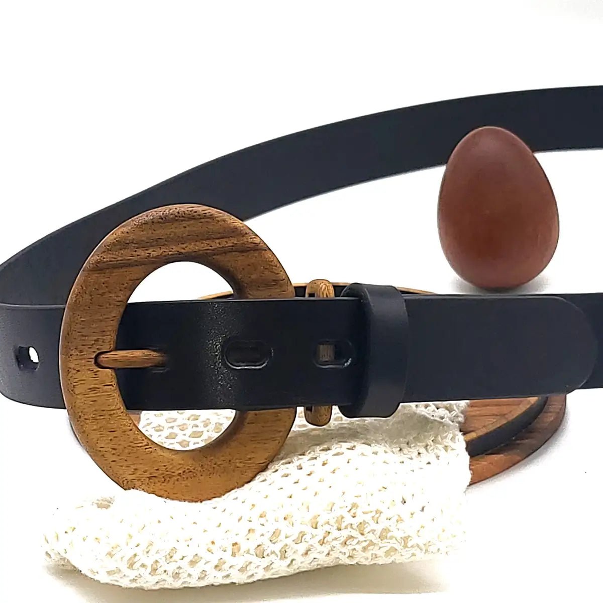 Luxury women's leather wood belt "Fuji Happiness 306" — crafted from premium leather with a natural wood accent, blending timeless elegance with a touch of nature. Sophisticated and stylish for any occasion.