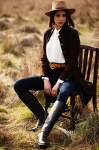 Luxury women's leather wood belt "Fuji Happiness 307" — crafted from premium leather with a natural wood accent, combining elegance and sophistication with a touch of nature.