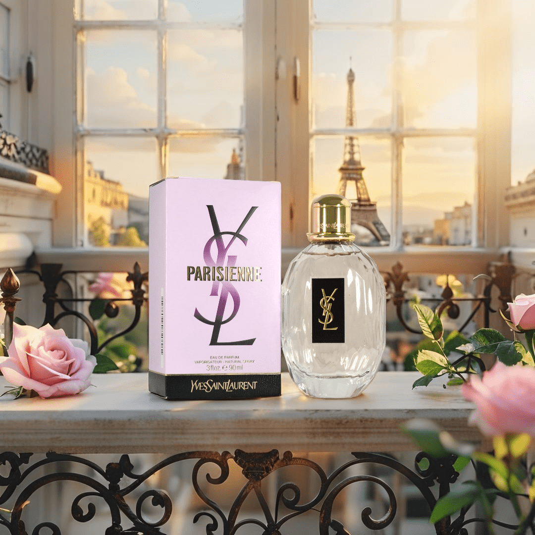 "YSL Parisienne 3 oz Eau de Parfum Spray for Women, romantic and sophisticated fragrance."