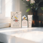 "Marc Jacobs Perfect 2-Piece Gift Set featuring a 3.3 oz Eau de Parfum Spray and a 2.5 oz Body Lotion, elegantly packaged in a pastel pink box adorned with whimsical illustrations."