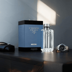 "Prada L’Homme L’Eau 3.4 oz Eau de Toilette Spray for men – a light, clean, and sophisticated fragrance featuring notes of neroli, ginger, iris, amber, and sandalwood, perfect for the modern, effortlessly stylish man."